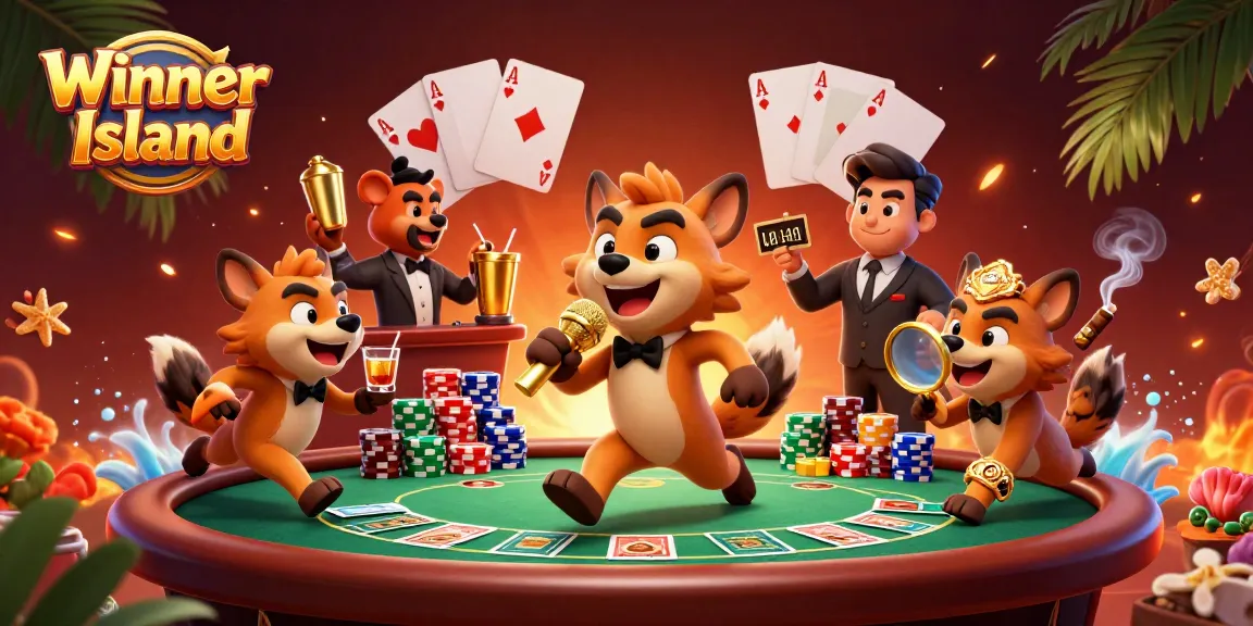 Experience the excitement of Winner Island casino with a lively hyena comedy club scene.